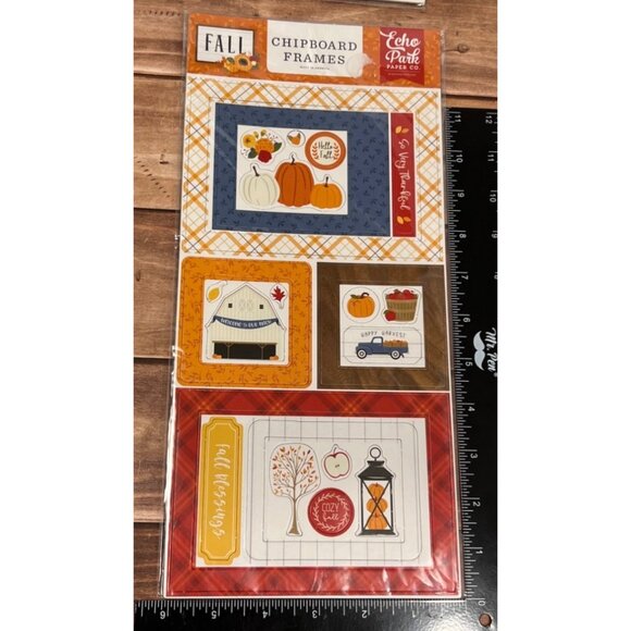 Echo Park Fall & Homemade Chipboard Accents & Frames Lot Of 3 AUTUMN - Picture 2 of 5